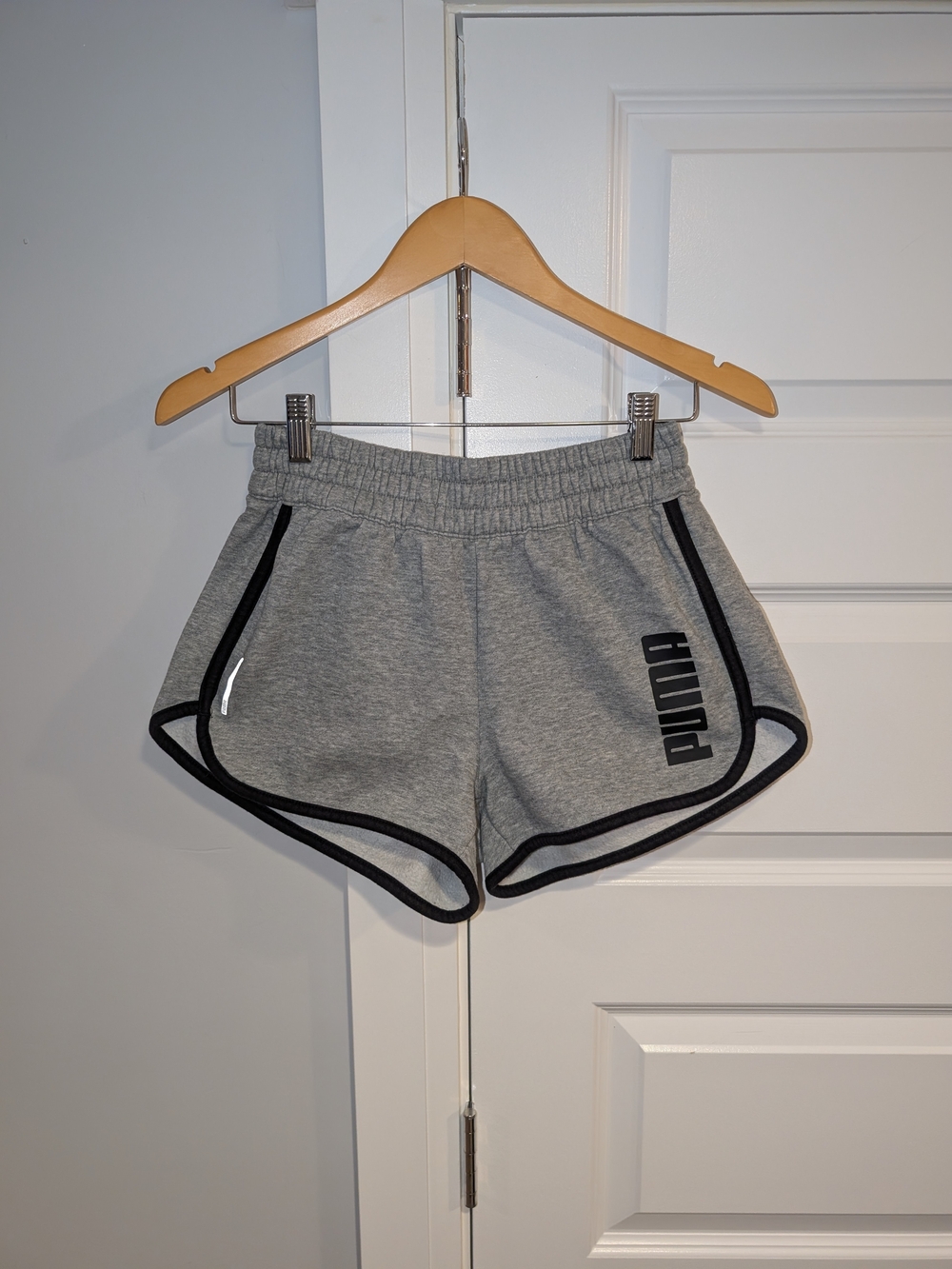 Puma Gray Athletic Sweat Shorts with Black Trim